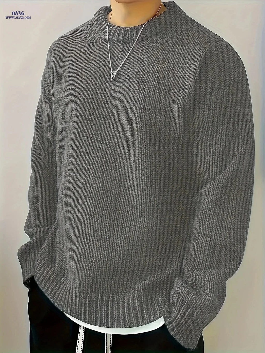 Men's Crew Neck Fashion Sweater - Stylish Casual Fall/Winter Knit   OAXG 