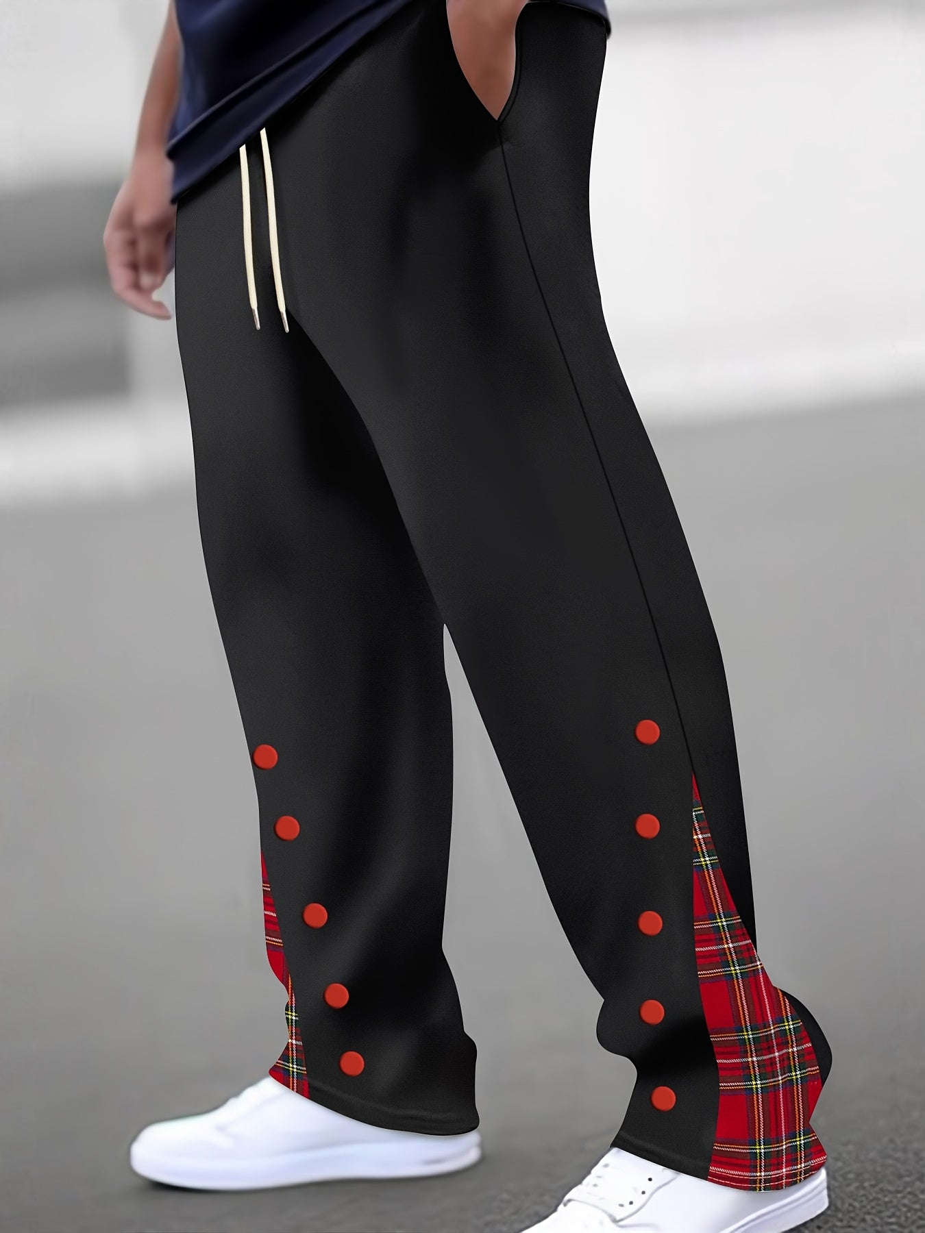 Men's Cuffed Trousers - Stylish Casual Pants, Slight Stretch Fit   OAXG 