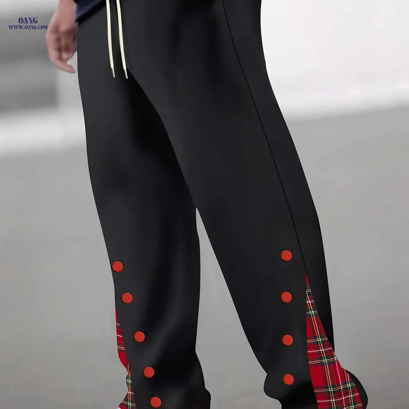 Men's Cuffed Trousers - Stylish Casual Pants, Slight Stretch Fit   OAXG 
