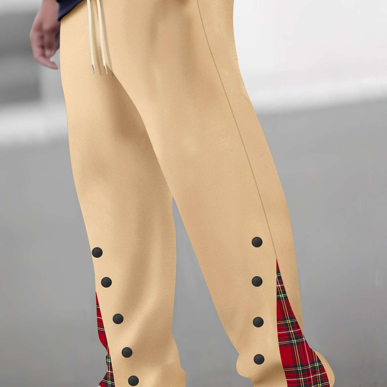 Men's Cuffed Trousers - Stylish Casual Pants, Slight Stretch Fit   OAXG 