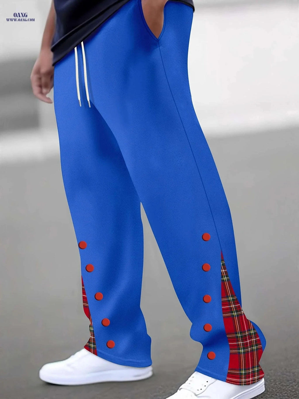 Men's Cuffed Trousers - Stylish Casual Pants, Slight Stretch Fit   OAXG 