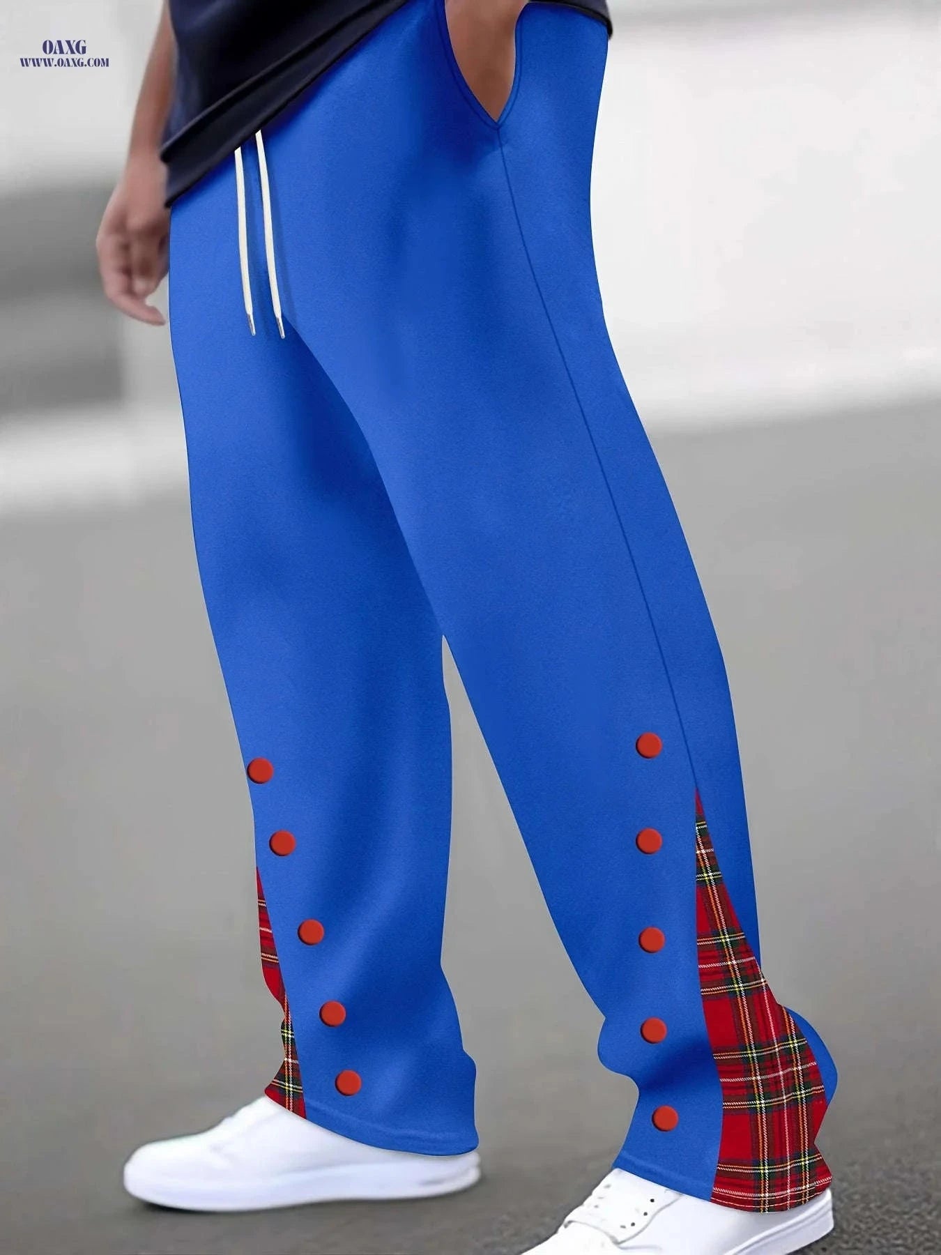 Men's Cuffed Trousers - Stylish Casual Pants, Slight Stretch Fit   OAXG 