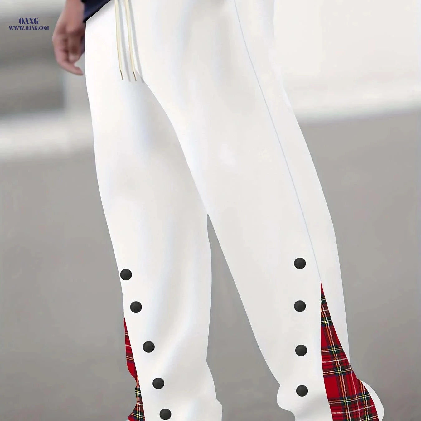 Men's Cuffed Trousers - Stylish Casual Pants, Slight Stretch Fit   OAXG 