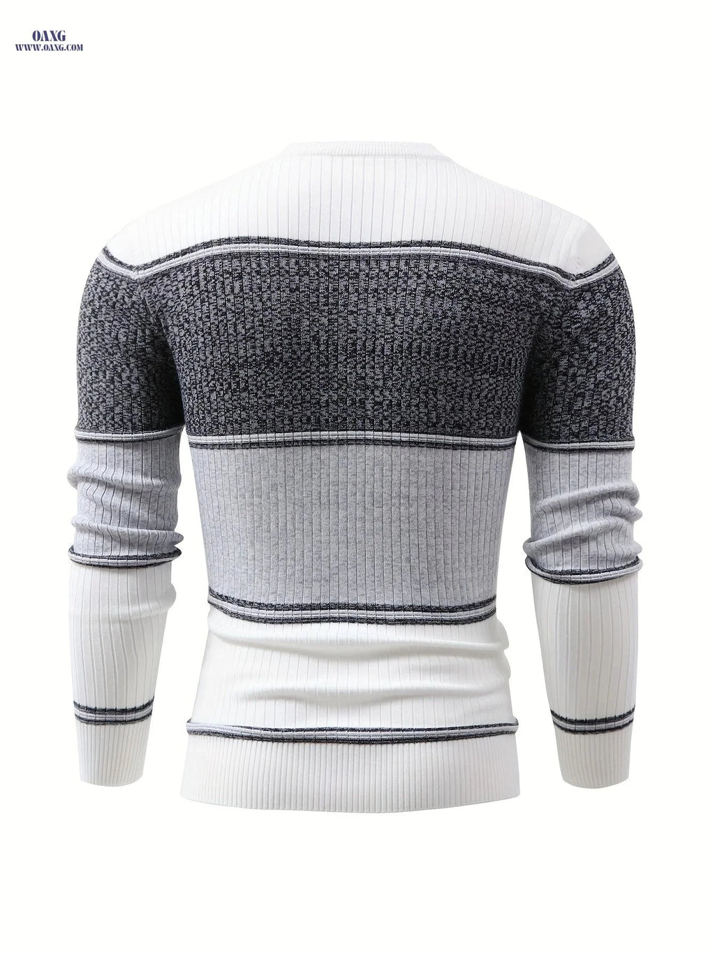Men's Diamond Color-Block Knit Pullover Sweater - Casual Fall Style   OAXG White / FR S