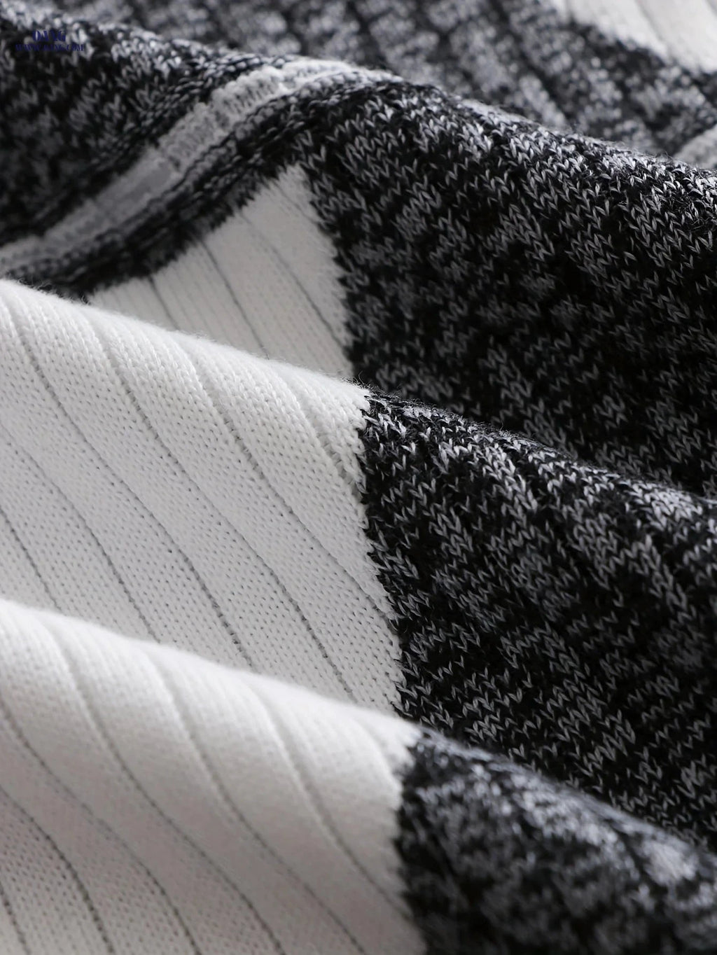 Men's Diamond Color-Block Knit Pullover Sweater - Casual Fall Style   OAXG White / FR S