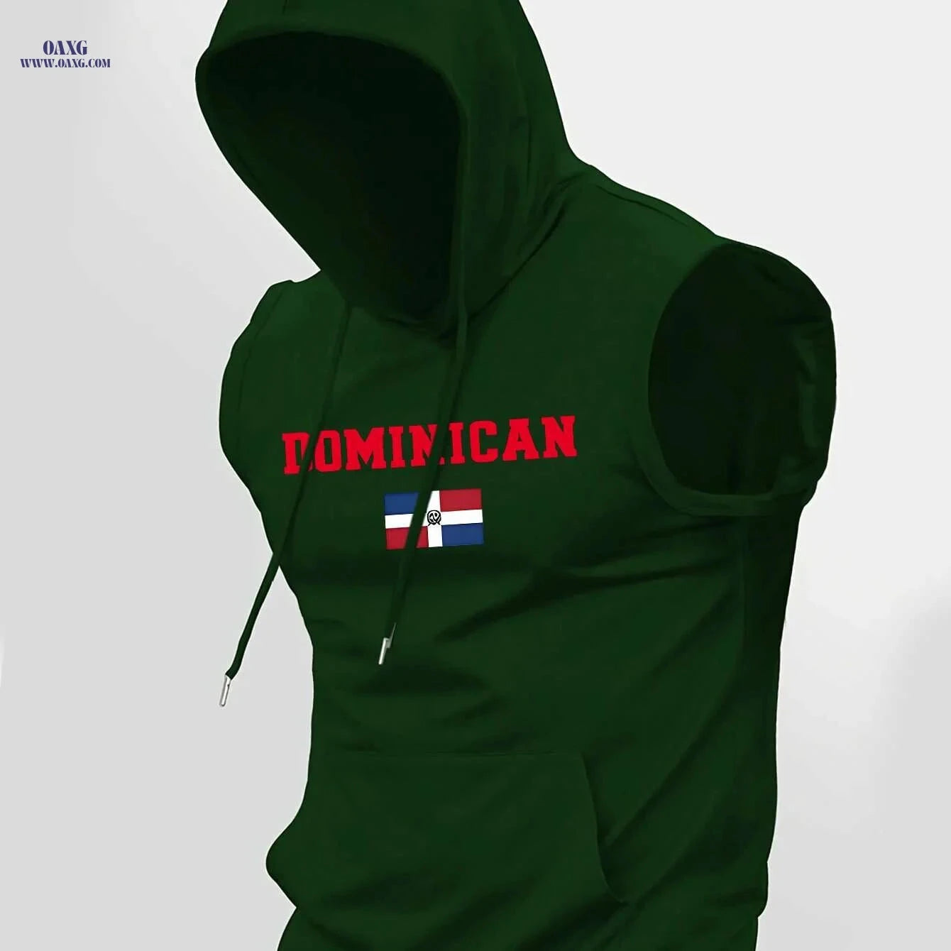 Men's Dominican Republic Hooded Tank Top - Breathable Sleeveless Shirt   OAXG 