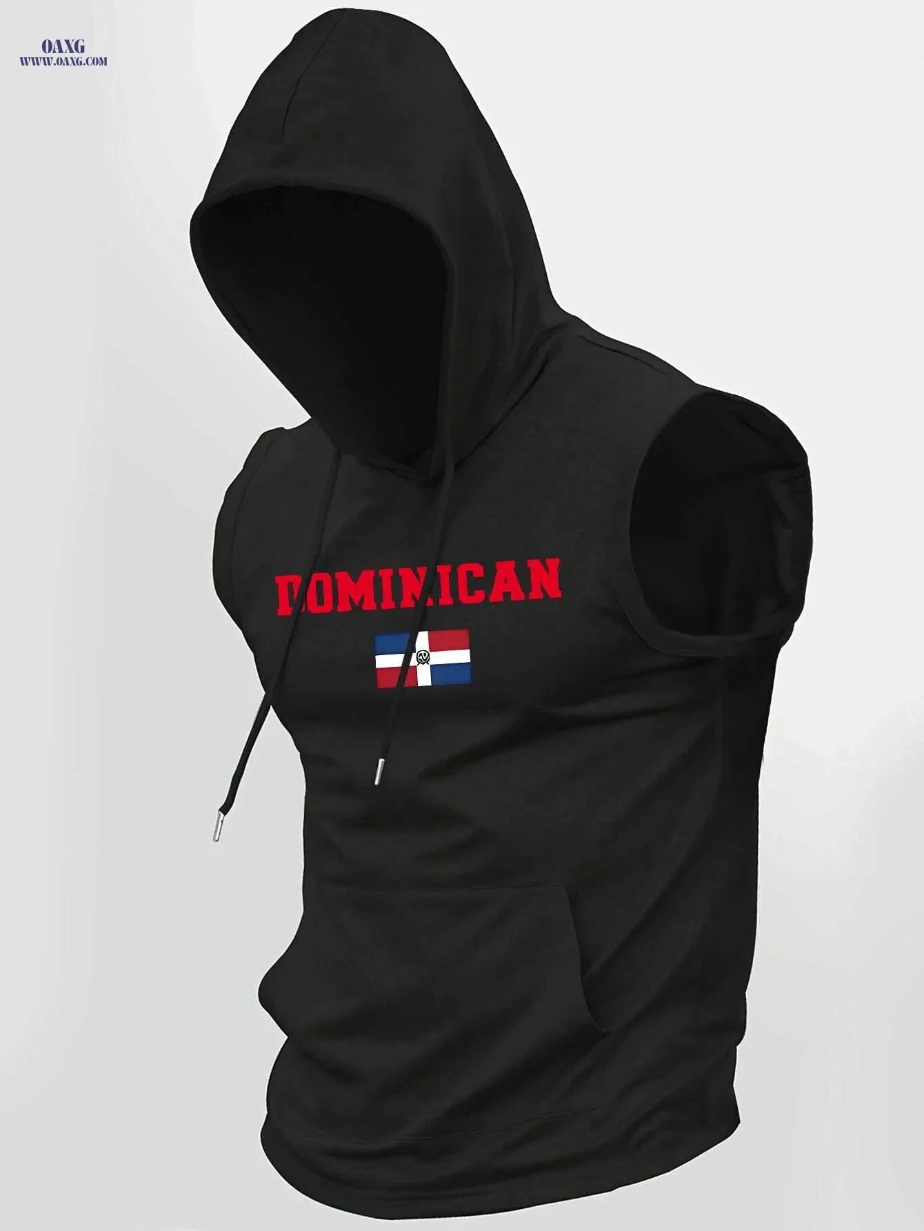Men's Dominican Republic Hooded Tank Top - Breathable Sleeveless Shirt   OAXG 
