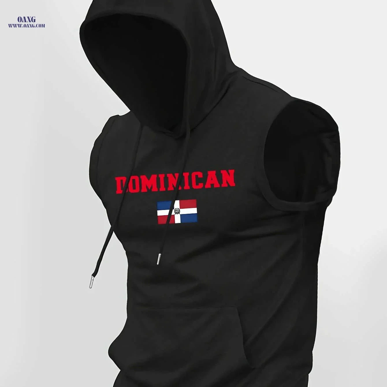 Men's Dominican Republic Hooded Tank Top - Breathable Sleeveless Shirt   OAXG 
