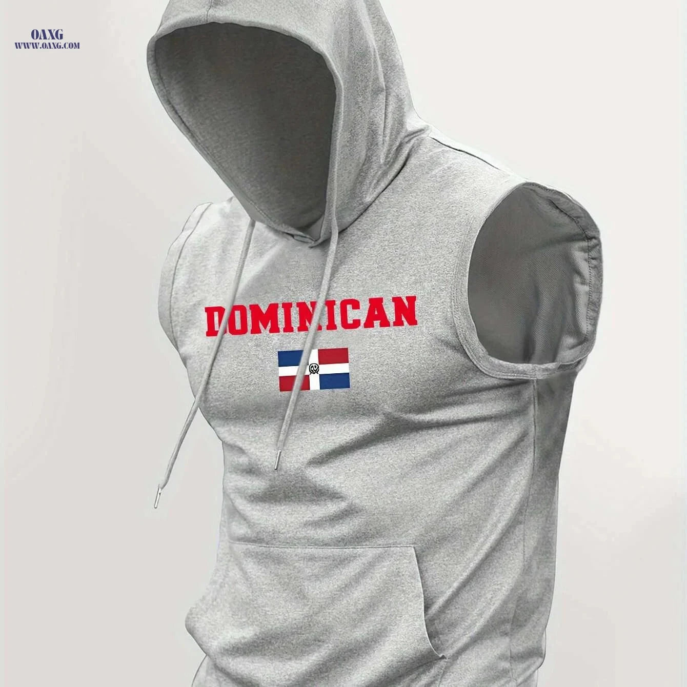 Men's Dominican Republic Hooded Tank Top - Breathable Sleeveless Shirt   OAXG 