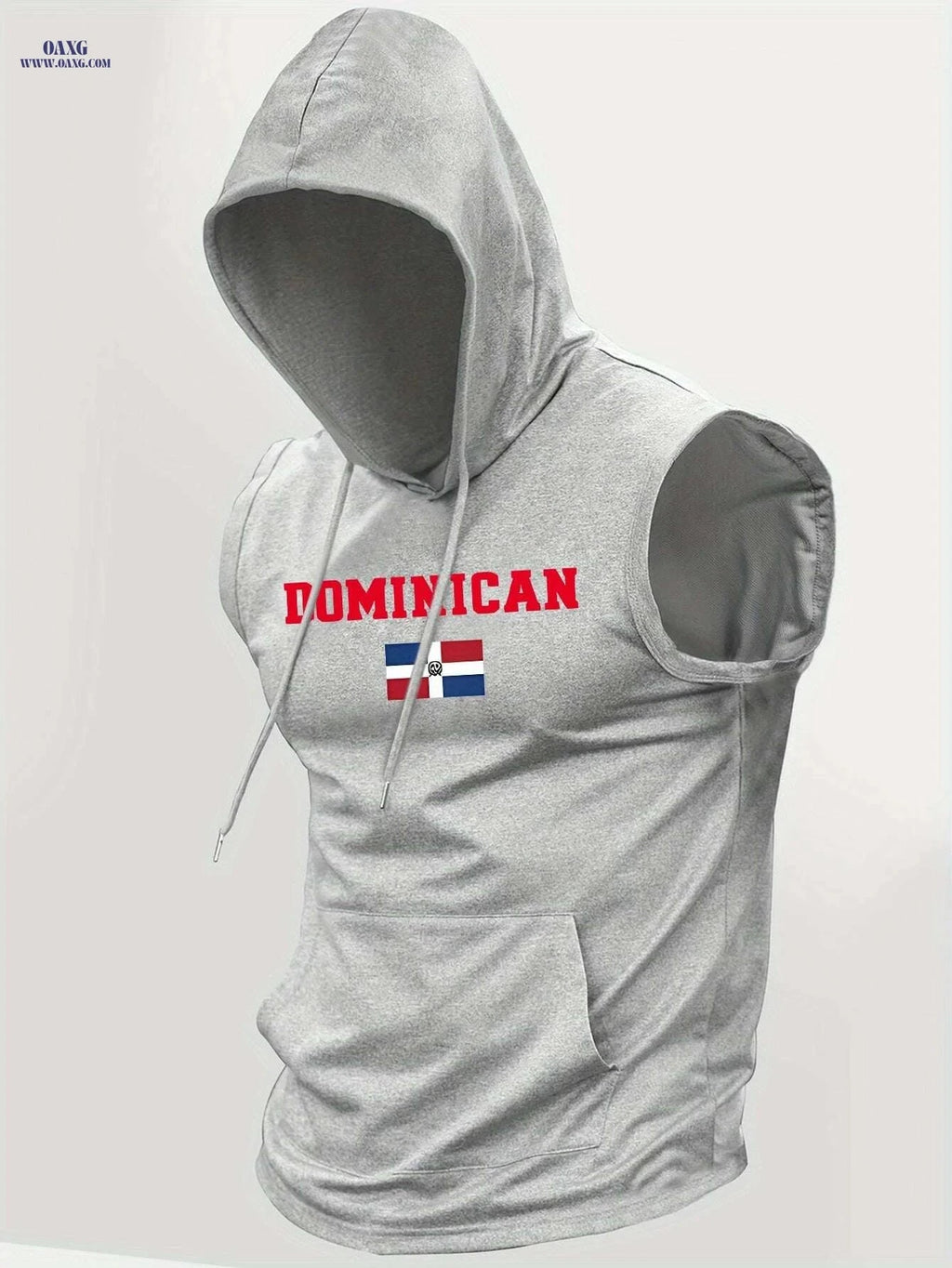 Men's Dominican Republic Hooded Tank Top - Breathable Sleeveless Shirt   OAXG Light Blue / S