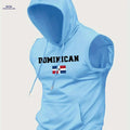 Men's Dominican Republic Hooded Tank Top - Breathable Sleeveless Shirt   OAXG Light Blue / S