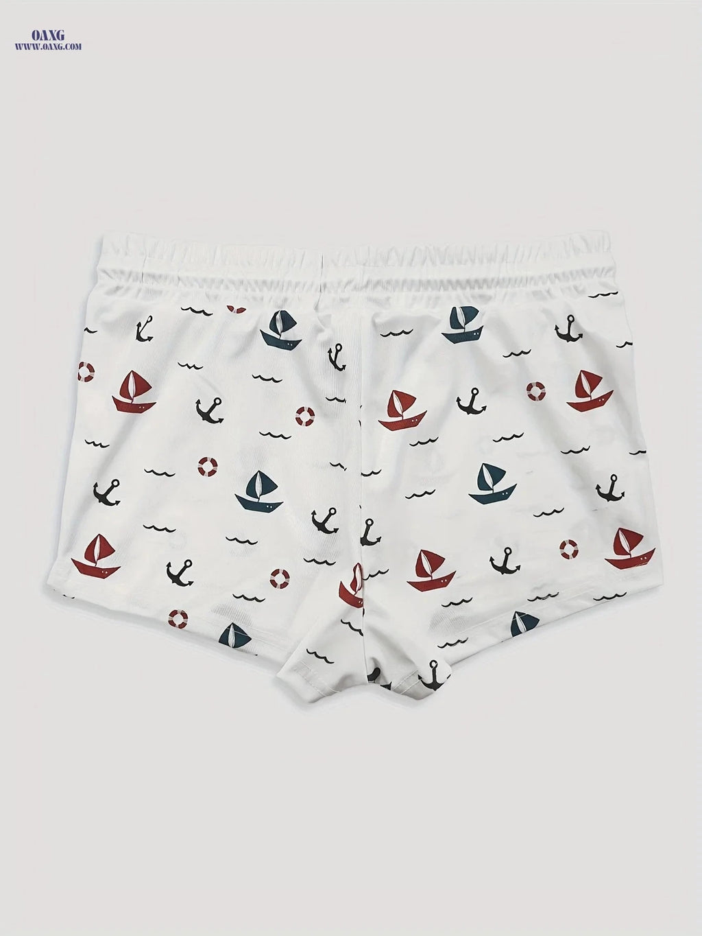 Men's Drawstring Boat Anchor Trunks - Casual Summer Swimwear   OAXG 