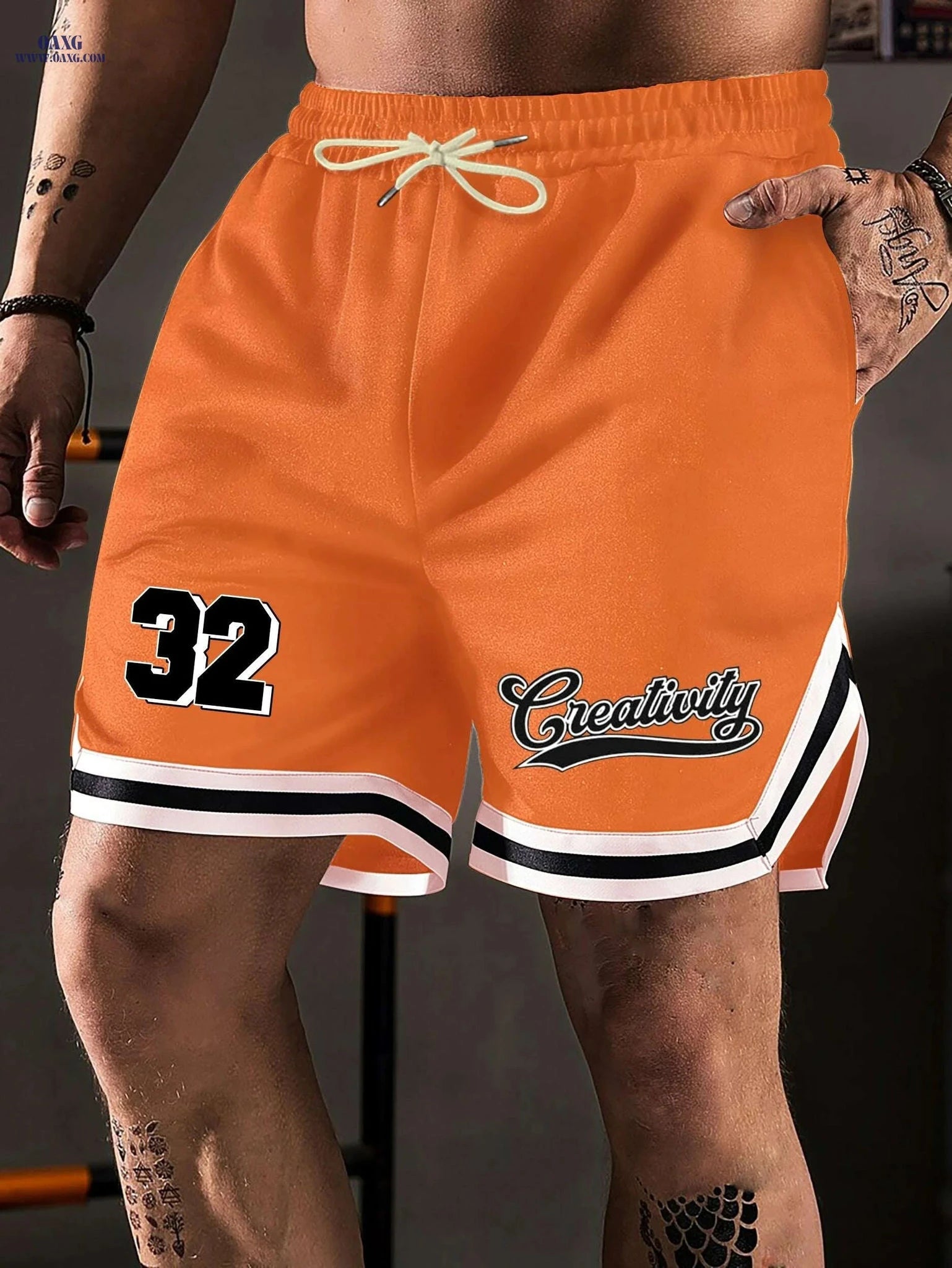 Men's Drawstring Pants - Comfy Casual Print Shorts for Summer   OAXG Black / S