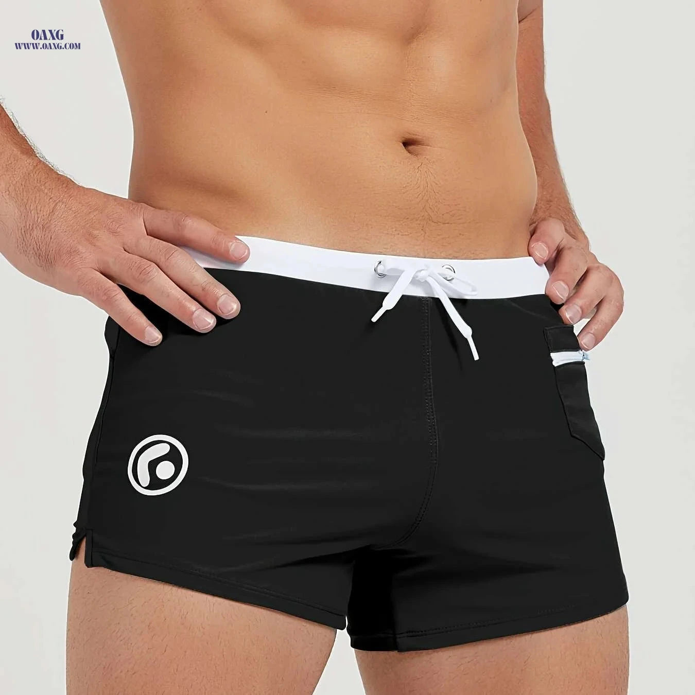 Men's Drawstring Swim Trunks - Sexy Sunga Beach Shorts for Summer   OAXG 