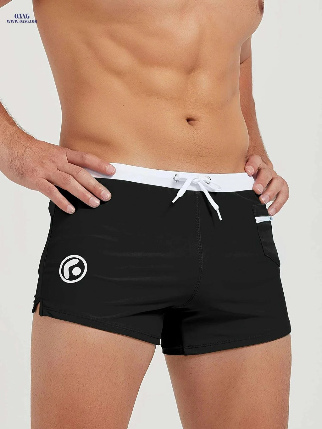 Men's Drawstring Swim Trunks - Sexy Sunga Beach Shorts for Summer   OAXG Navy Blue / S