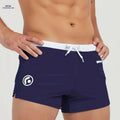 Men's Drawstring Swim Trunks - Sexy Sunga Beach Shorts for Summer   OAXG Navy Blue / S