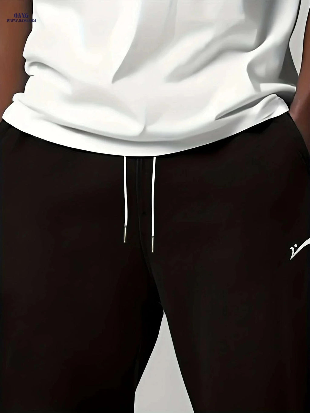 Men's Elastic Drawstring Knit Trousers - All-Season Casual Comfort   OAXG Black / S