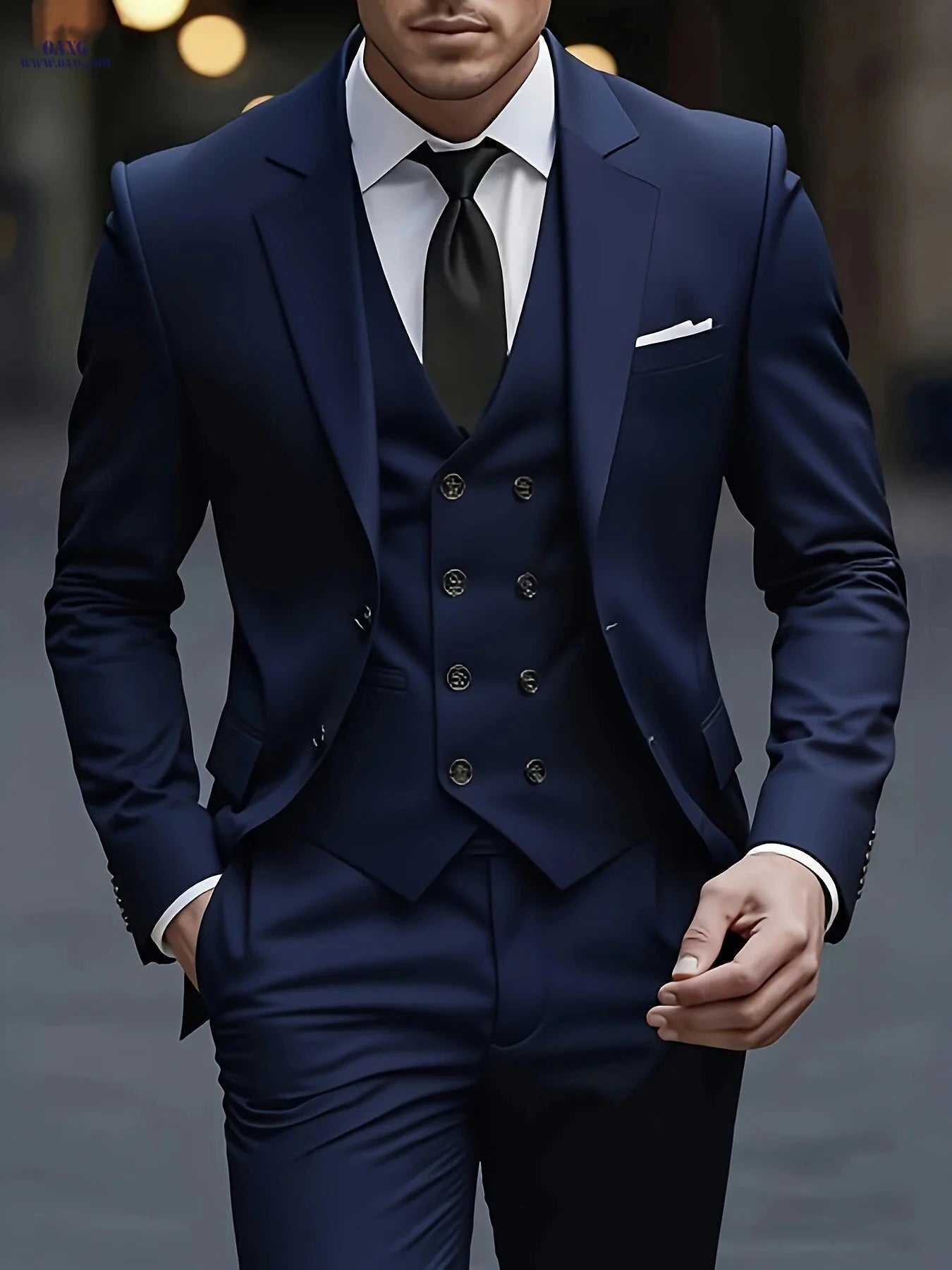 Men's Elegant 2-Piece Suit - Blazer & Trousers for All Occasions   OAXG 