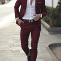 Men's Elegant 2pcs Formal Wedding Suit Set - Jacket & Trousers   OAXG 