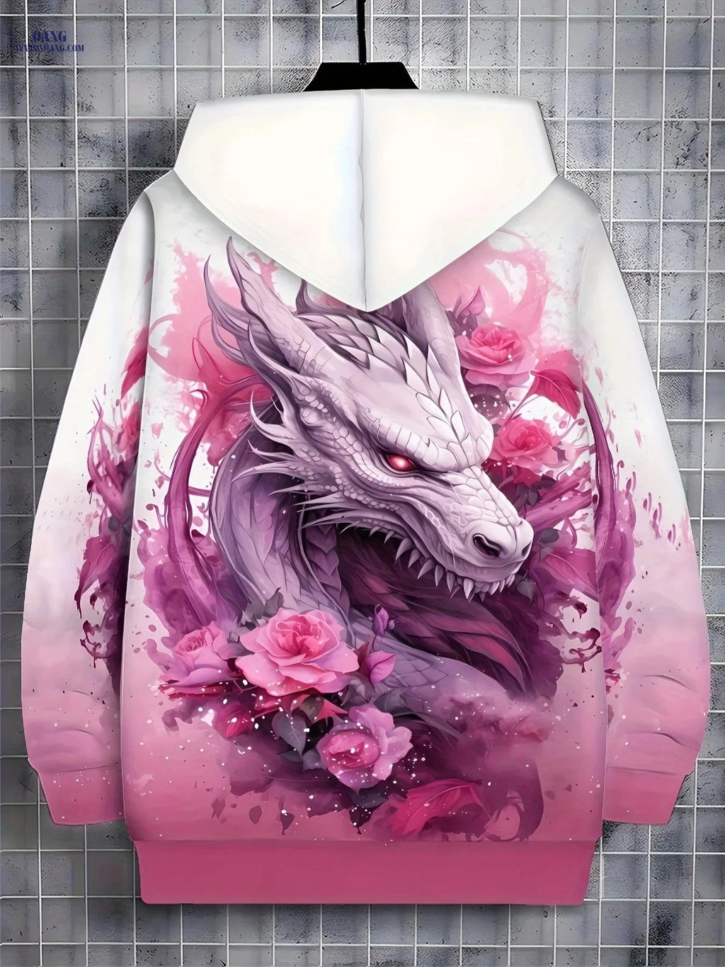 Men’s Elegant Dragon Floral Print Hoodie - Stylish Zip-Up for Fall/Winter   OAXG 【Multicolor】 / FR XL