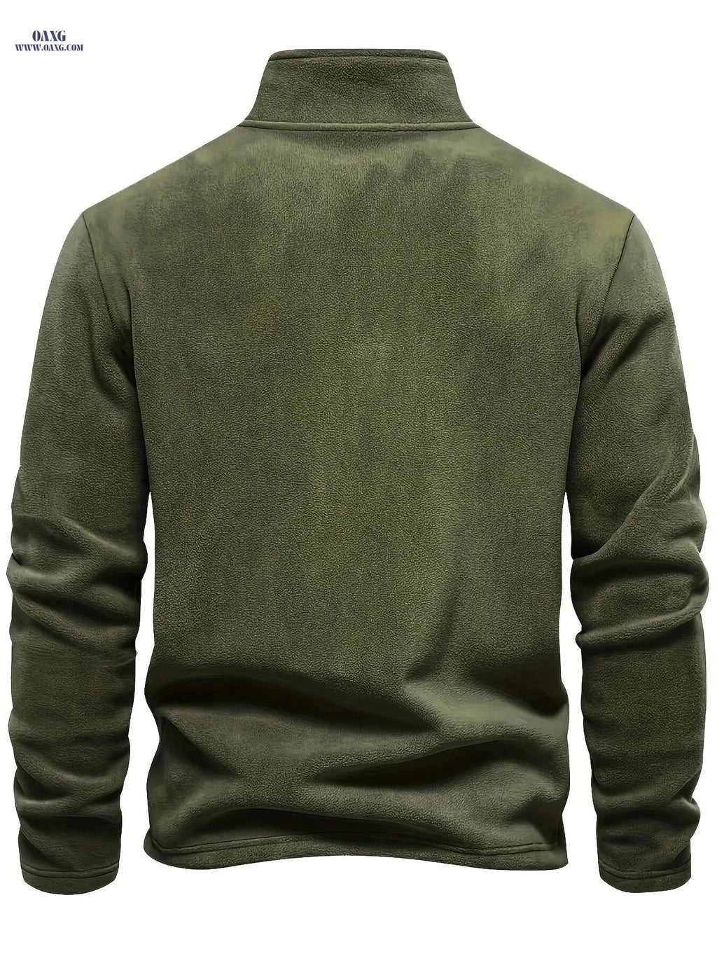 Men's Embroidered Fleece Pullover - Stylish Half-Zip Sweatshirt   OAXG Army Green / FR S