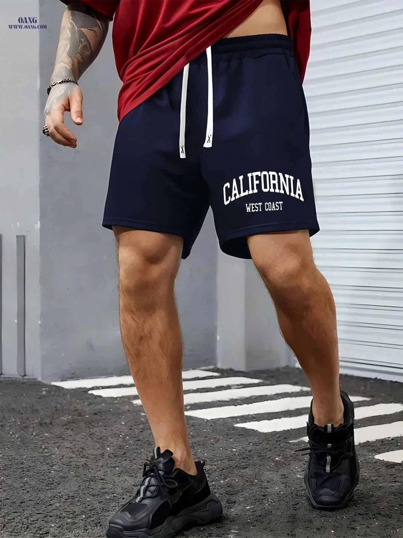 Men's Fashion Casual Printed Shorts - Drawstring Summer Style   OAXG Navy Blue / FR S