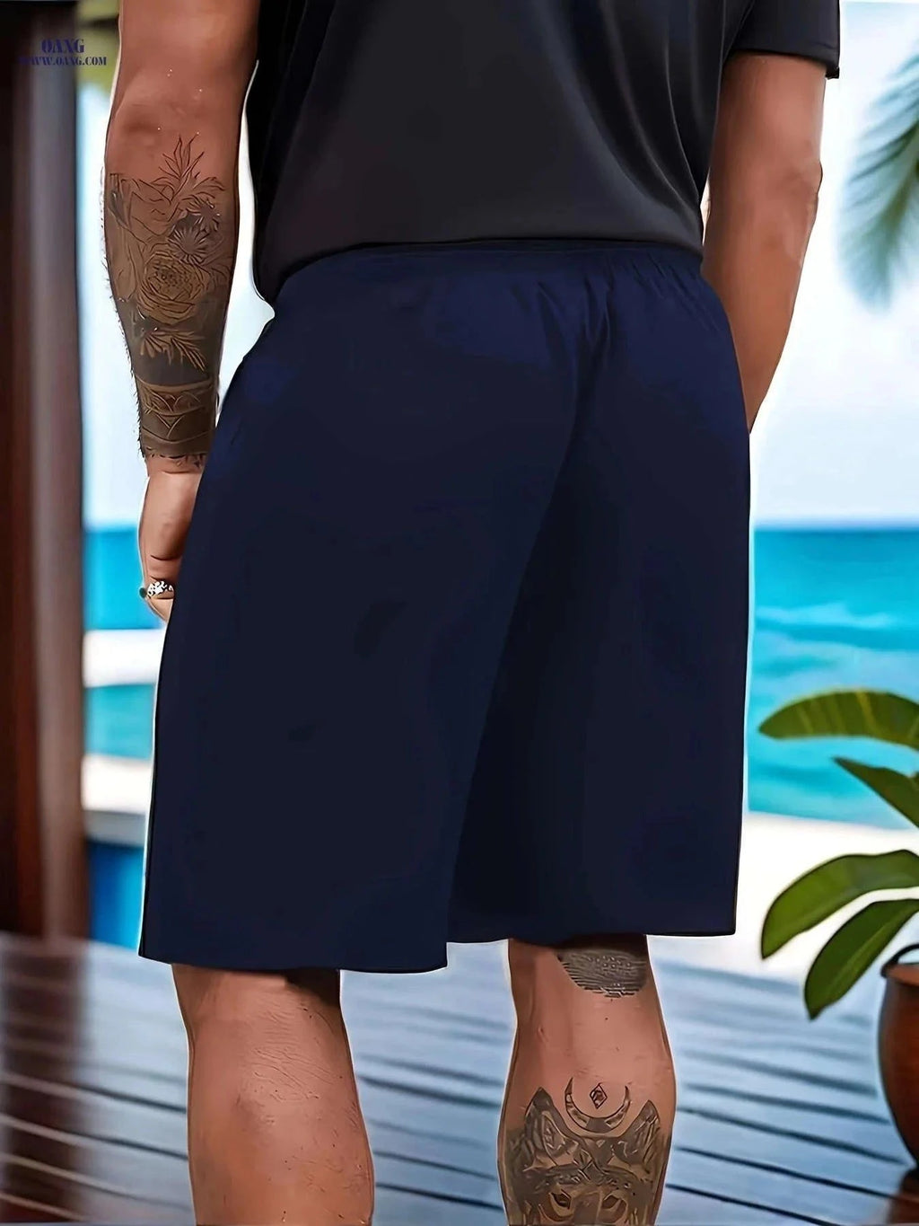 Men's Fashion Casual Printed Shorts - Drawstring Summer Style   OAXG Navy Blue / FR S