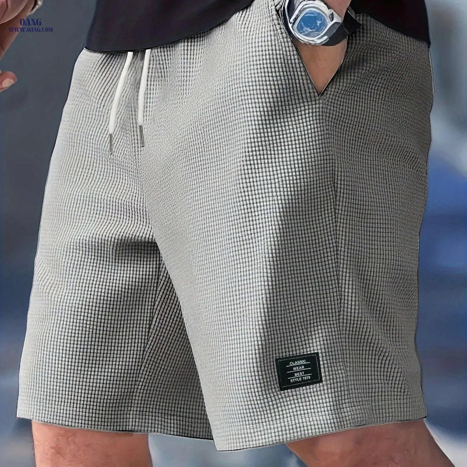 Men's Fashion Corduroy Shorts - Casual Beach Style with Stretch Fabric   OAXG 