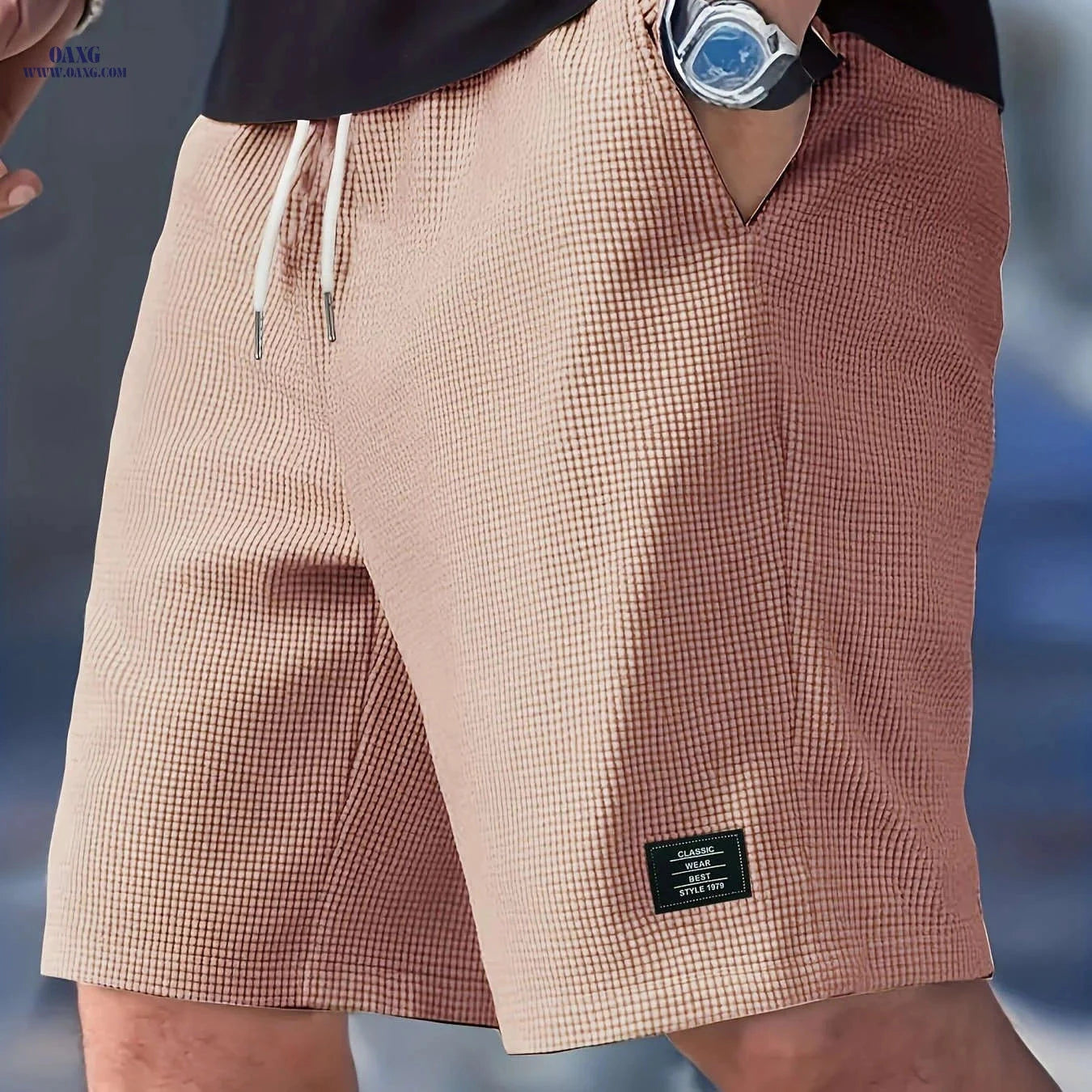 Men's Fashion Corduroy Shorts - Casual Beach Style with Stretch Fabric   OAXG 
