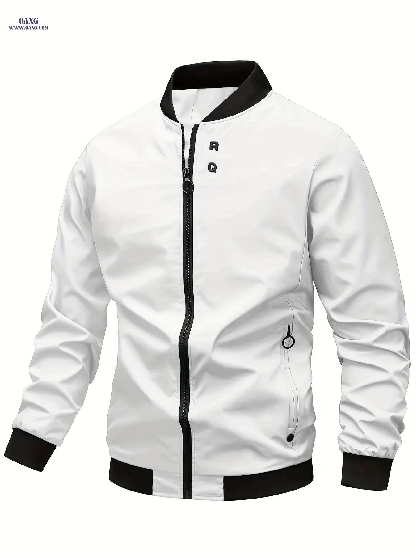 Men's Fashion Jacket with Invisible Zipper - Solid Color Style   OAXG 