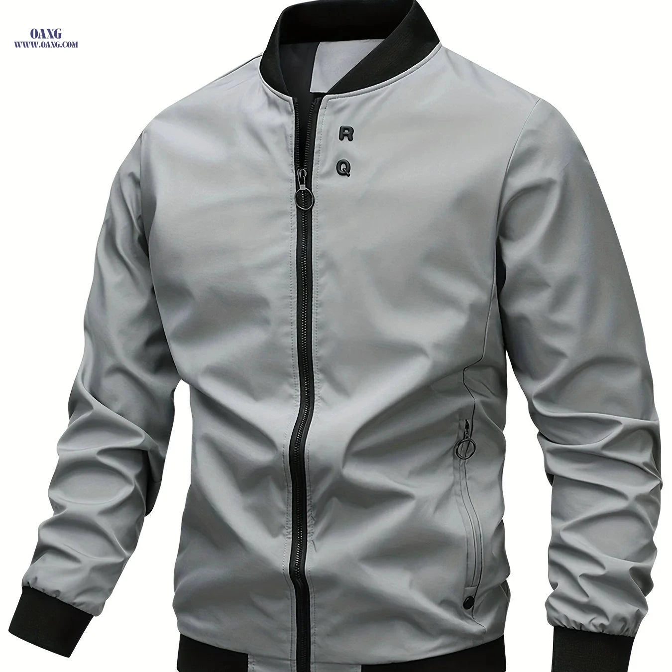 Men's Fashion Jacket with Invisible Zipper - Solid Color Style   OAXG 