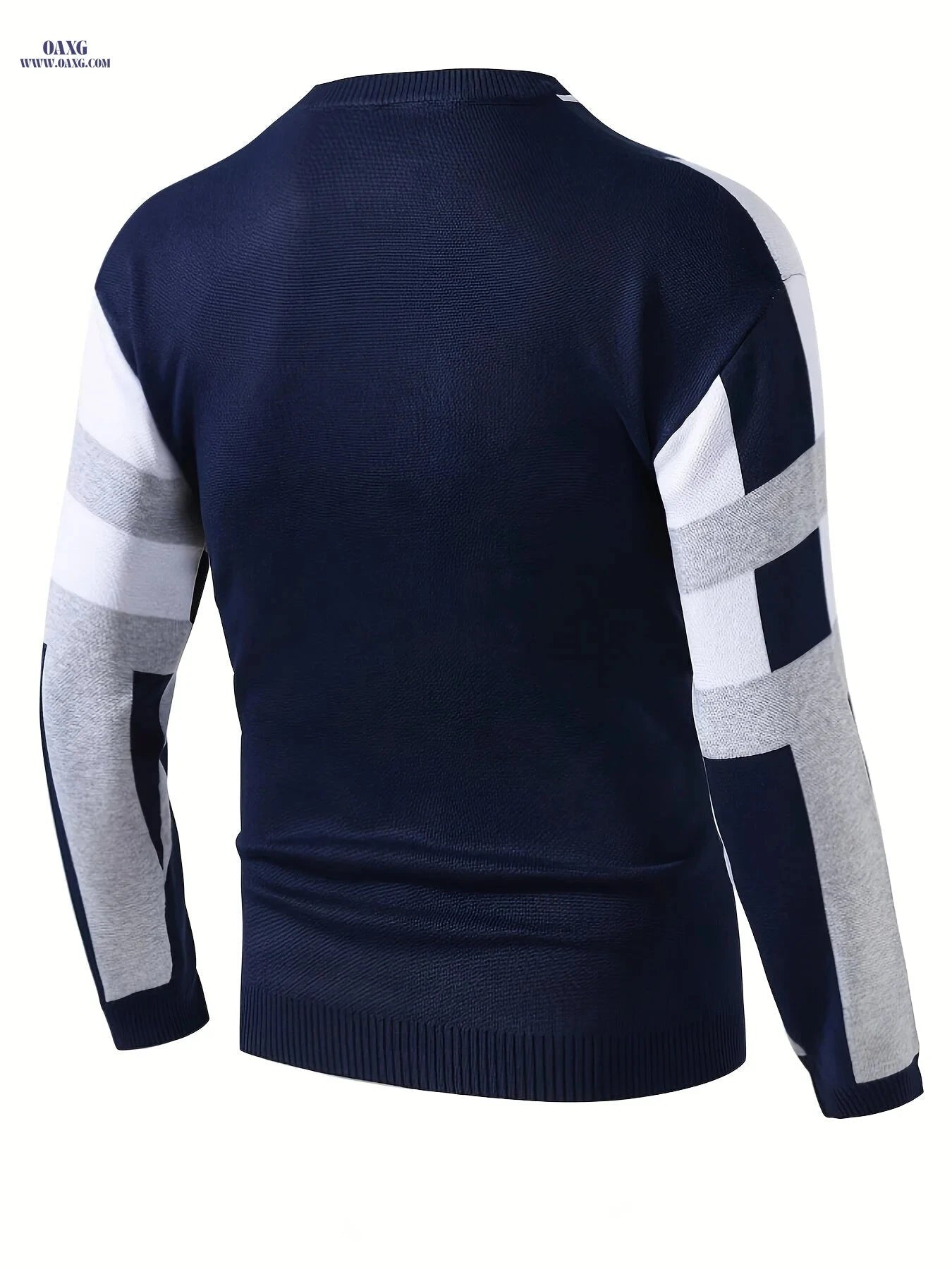 Men's Fashion Jacquard Pullover Sweater - Casual Crew Neck, Fall/Winter   OAXG 