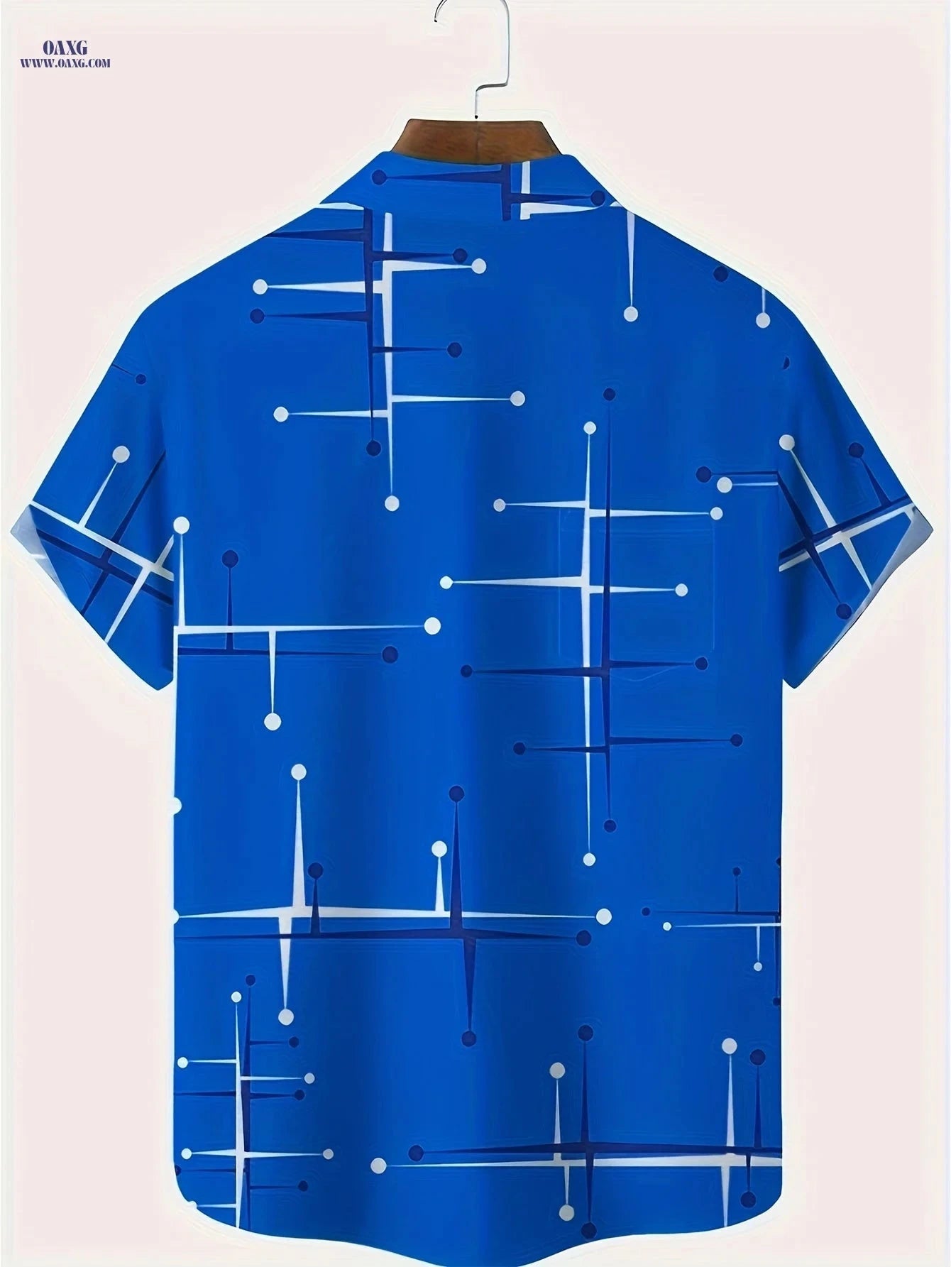 Men's Fashion Short Sleeve Shirt - Irregular Print, Lapel Collar   OAXG Light Green / FR M