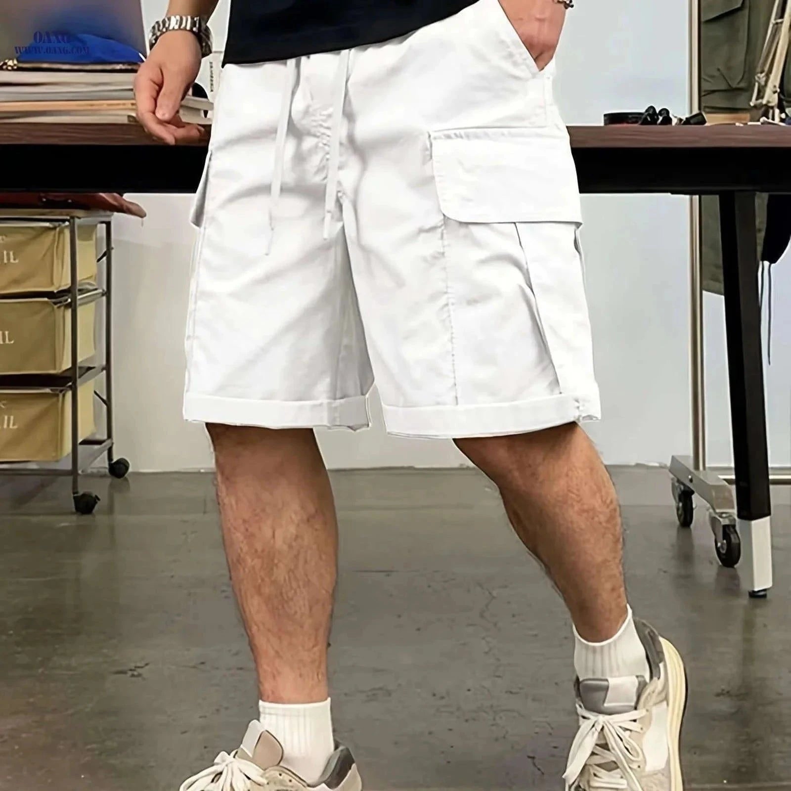 Men's Fashionable Workwear Shorts - Comfortable Loose Fit & Durable Design   OAXG Black / FR S