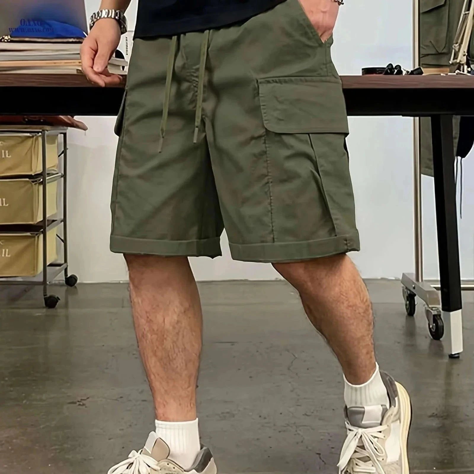 Men's Fashionable Workwear Shorts - Comfortable Loose Fit & Durable Design   OAXG Black / FR S
