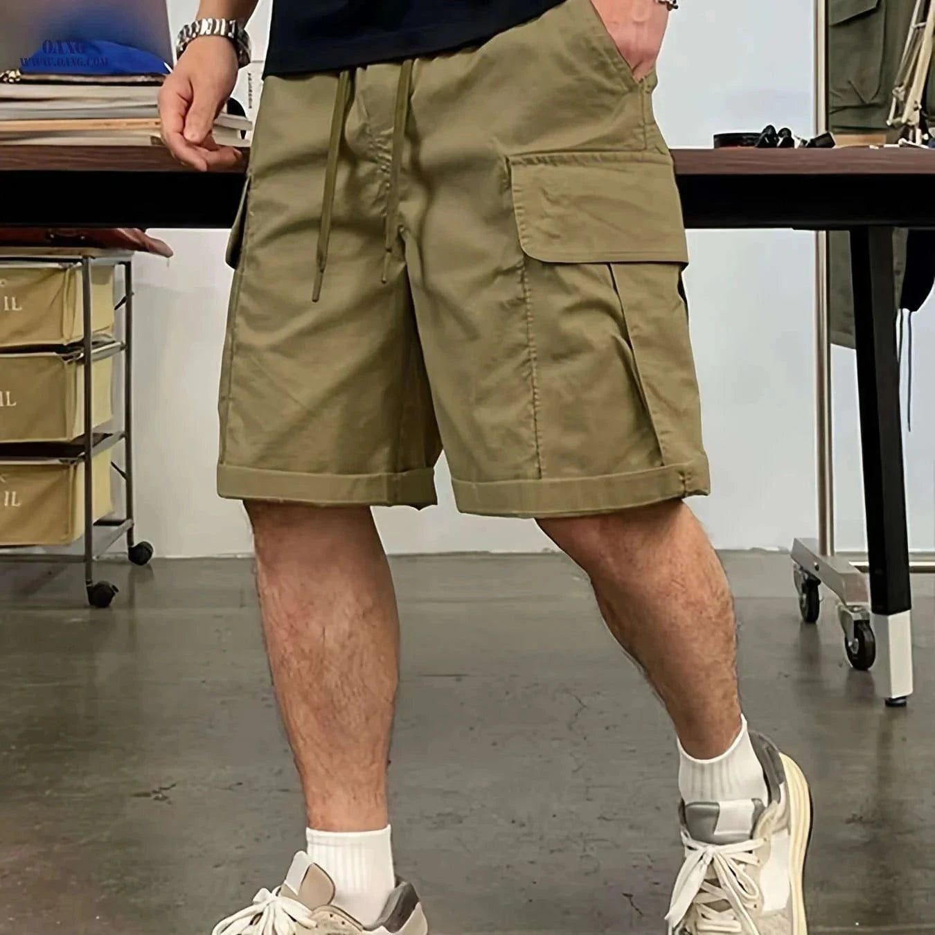Men's Fashionable Workwear Shorts - Comfortable Loose Fit & Durable Design   OAXG Black / FR S
