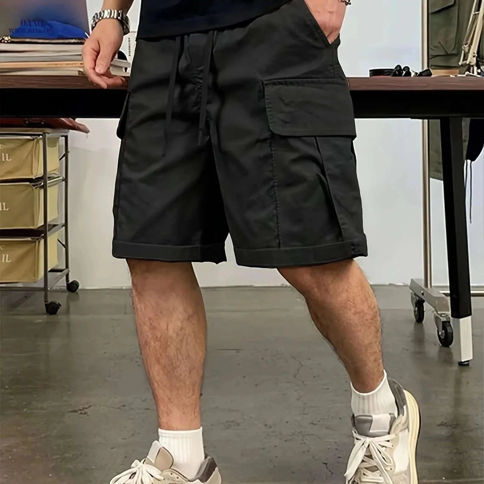 Men's Fashionable Workwear Shorts - Comfortable Loose Fit & Durable Design   OAXG Black / FR S