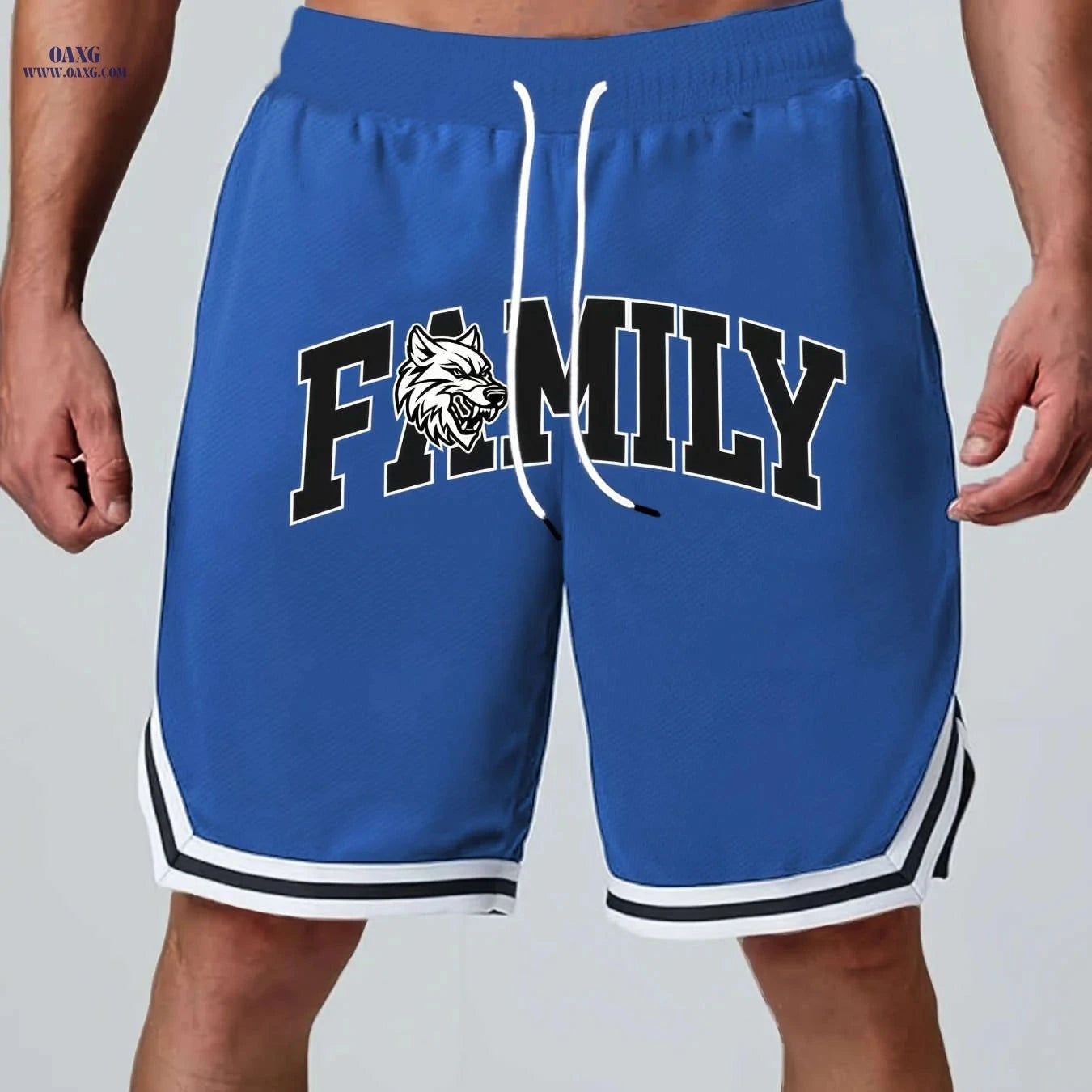 Men's Five-Pocket Sports Shorts - Striped Trim Basketball Style   OAXG 