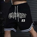 Men's Five-Pocket Sports Shorts - Striped Trim Basketball Style   OAXG 
