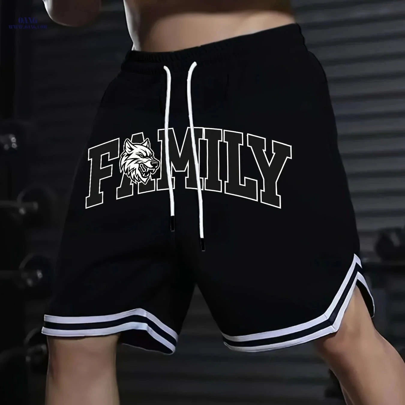 Men's Five-Pocket Sports Shorts - Striped Trim Basketball Style   OAXG 