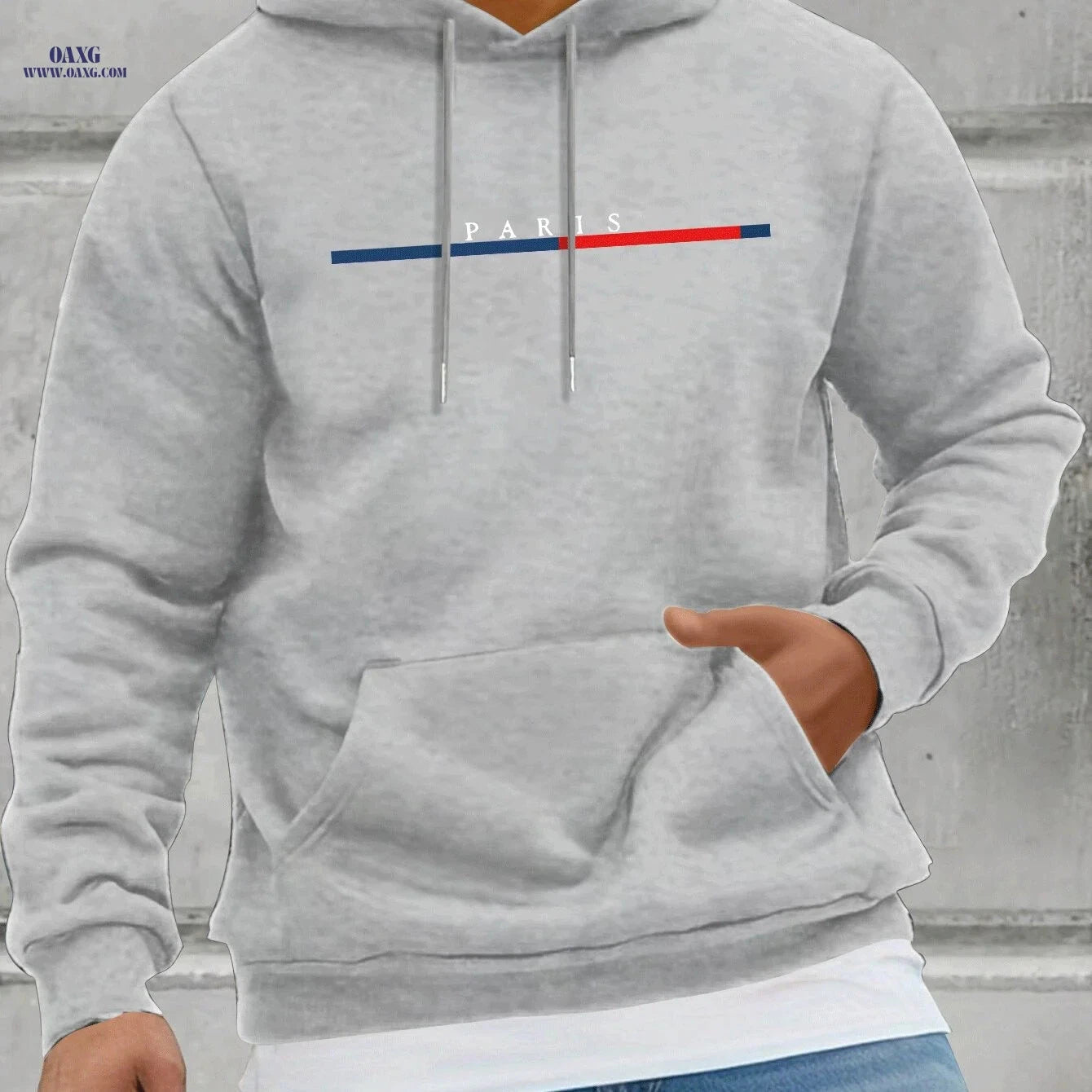 Men’s Fleece Hoodie with Kangaroo Pocket - Casual Spring & Autumn Style   OAXG 