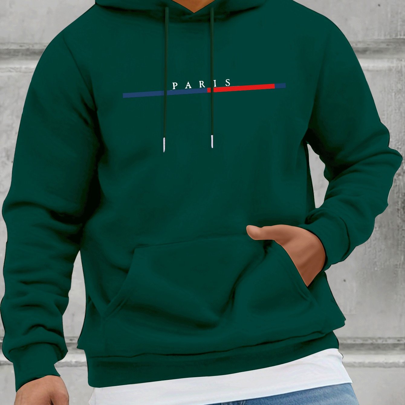 Men’s Fleece Hoodie with Kangaroo Pocket - Casual Spring & Autumn Style   OAXG 