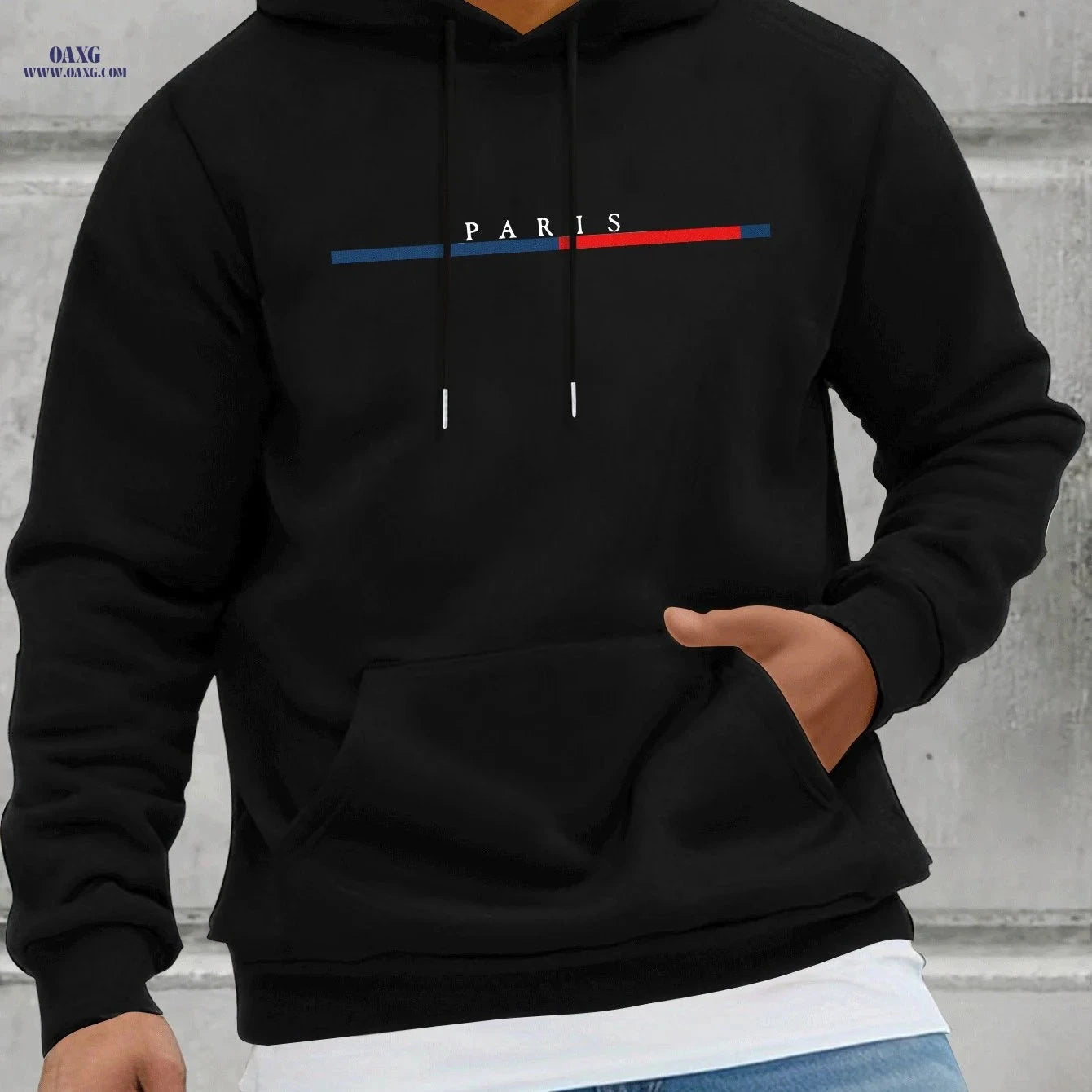 Men’s Fleece Hoodie with Kangaroo Pocket - Casual Spring & Autumn Style   OAXG 