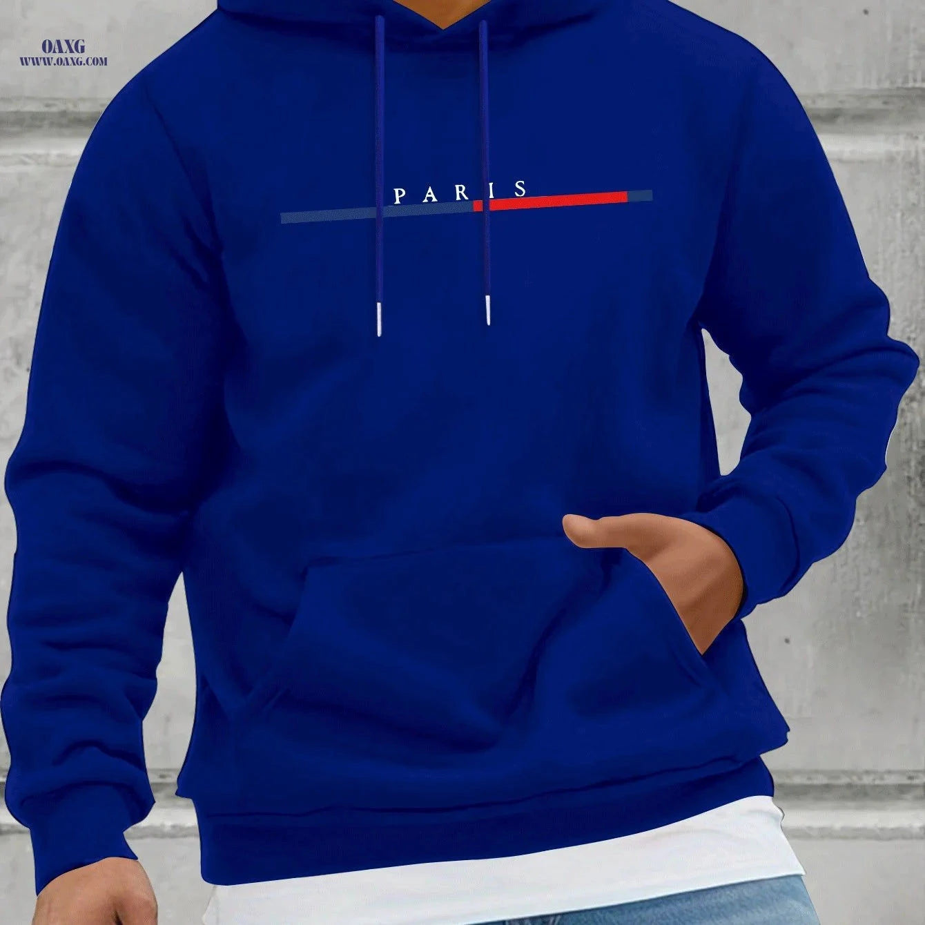 Men’s Fleece Hoodie with Kangaroo Pocket - Casual Spring & Autumn Style   OAXG 