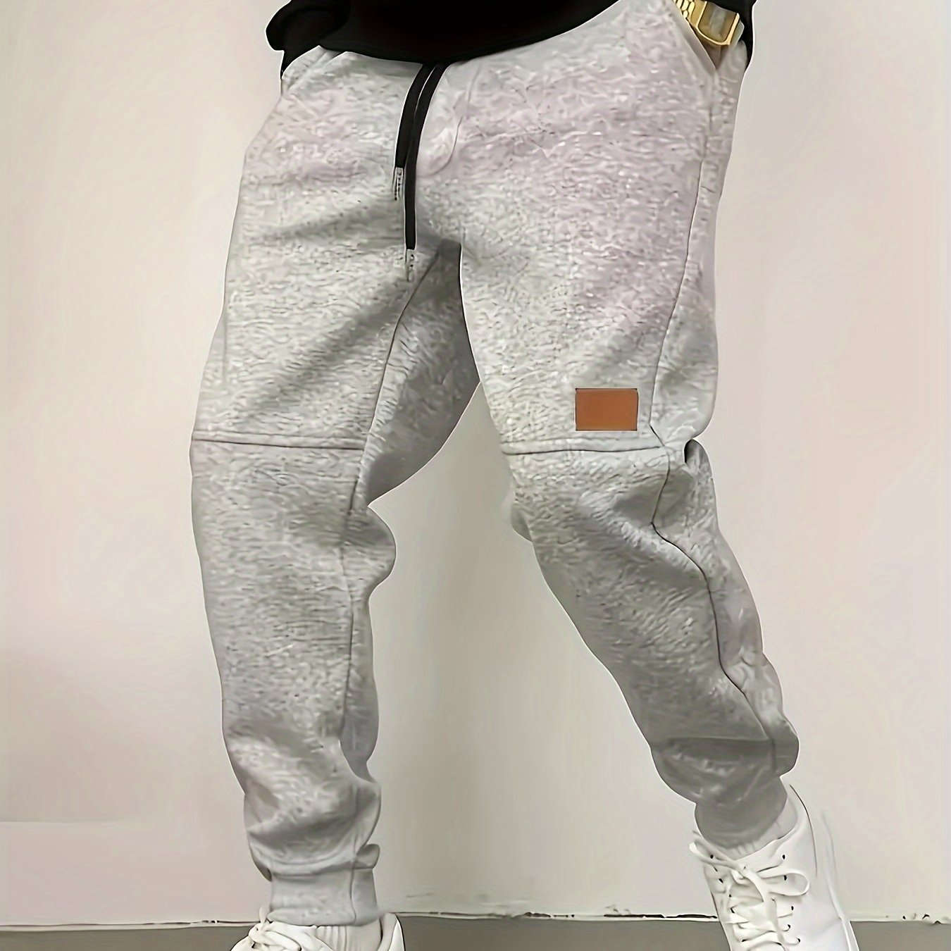Men's Fleece Jogger Pants - Warm Athletic Sweatpants with Pockets   OAXG Light Grey / FR XS