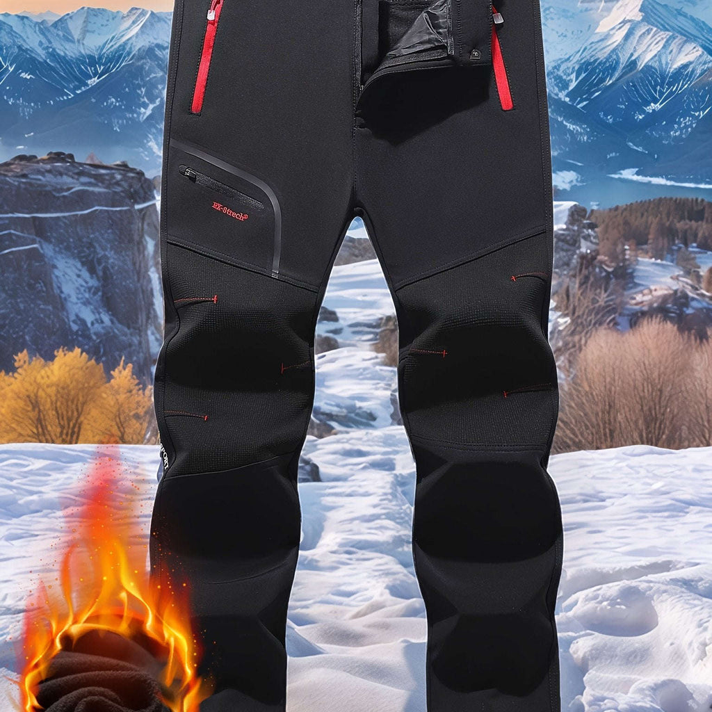 Men's Fleece-Lined Work Pants - Windproof with Zippered Pockets   OAXG Army Green / FR S