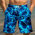 Men's Geometric 3D Print Beach Shorts - Lightweight Casual Summer Wear   OAXG 