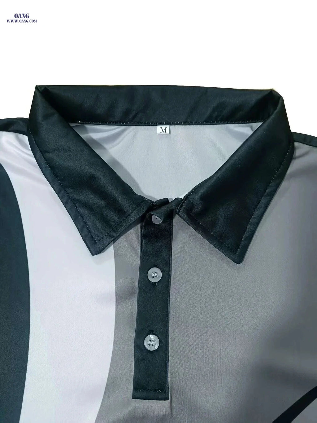 Men's Geometric Color Block Shirt - Breathable Short Sleeve Design   OAXG Black / S