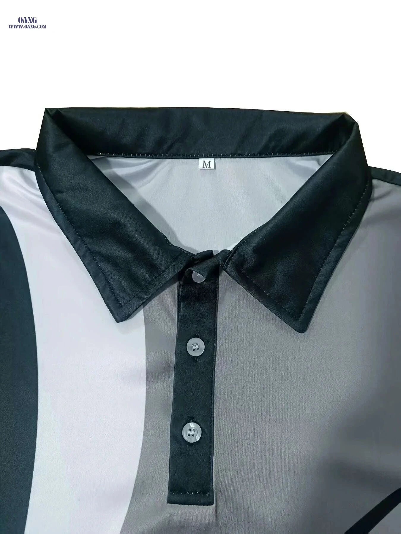 Men's Geometric Color Block Shirt - Breathable Short Sleeve Design   OAXG Black / S