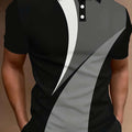 Men's Geometric Color Block Shirt - Breathable & Stylish for Summer   OAXG Black / FR S